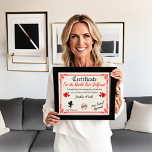 Load image into Gallery viewer, Worlds Best Girlfriend Certificate
