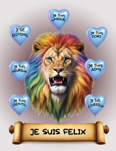 Load image into Gallery viewer, I Am Amazing Positive Affirmation Personalized Lion French Print
