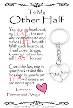 Load image into Gallery viewer, To My Soulmate, Wife, Husband, Love, Girlfriend Heartbeat Key Ring