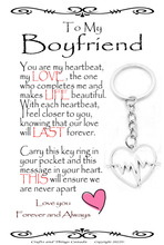 Load image into Gallery viewer, To My Soulmate, Wife, Husband, Love, Girlfriend Heartbeat Key Ring