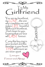Load image into Gallery viewer, To My Soulmate, Wife, Husband, Love, Girlfriend Heartbeat Key Ring