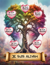 Load image into Gallery viewer, I Am Amazing Positive Affirmation Personalized Rainbow Tree French Version Print