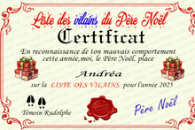 Load image into Gallery viewer, Santa Claus Nice or Naughty List Certificate (French Version)
