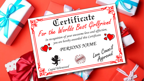 Worlds Best Husband Certificate