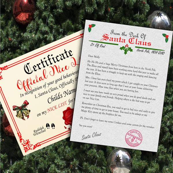 Santa Claus Nice or Naughty List Certificate