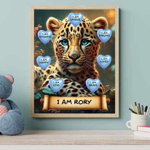 I Am Amazing Positive Affirmation Personalized Leopard  Print