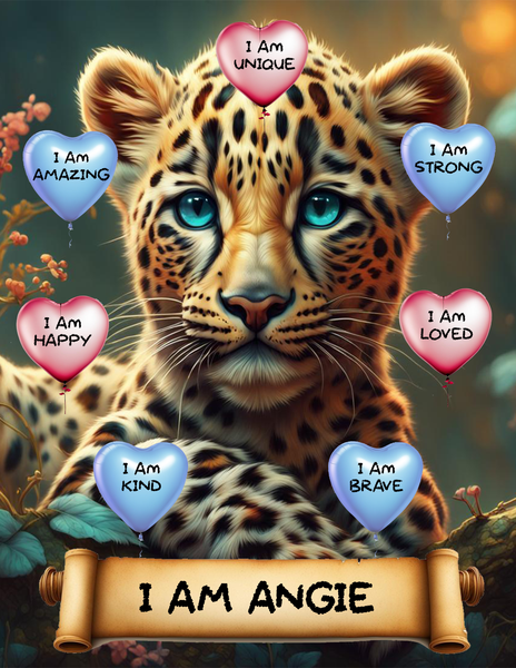 I Am Amazing Positive Affirmation Personalized Leopard  Print