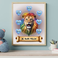 Load image into Gallery viewer, I Am Amazing Positive Affirmation Personalized Lion French Print
