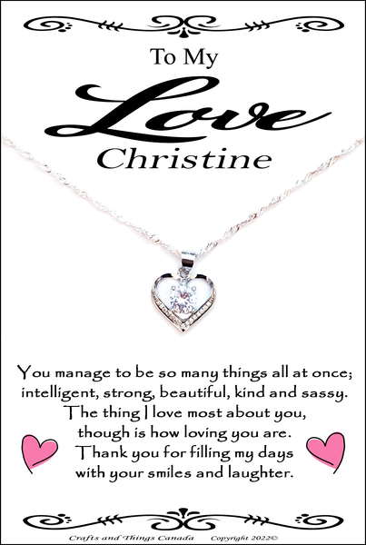 Stunning Wife,Girlfriend,Love,Best Friend and Bestie  Necklace Gift