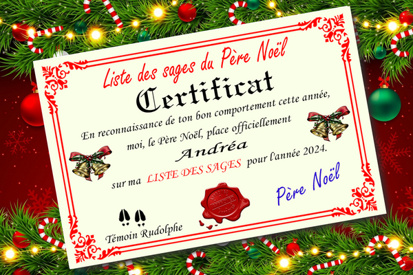 Santa Claus Nice or Naughty List Certificate (French Version)