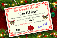 Load image into Gallery viewer, Santa Claus Nice or Naughty List Certificate (French Version)
