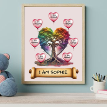 Load image into Gallery viewer, I Am Amazing Positive Affirmation Personalized Rainbow Tree Print
