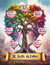 Load image into Gallery viewer, I Am Amazing Positive Affirmation Personalized Rainbow Tree French Version Print
