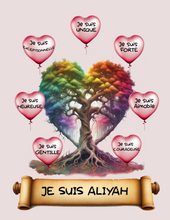 Load image into Gallery viewer, I Am Amazing Positive Affirmation Personalized Rainbow Tree French Version Print
