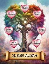 Load image into Gallery viewer, I Am Amazing Positive Affirmation Personalized Rainbow Tree Print
