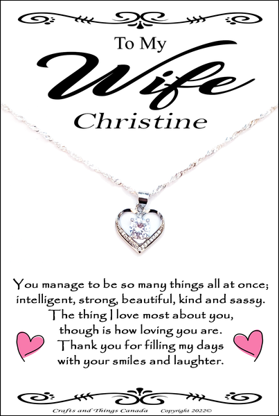 Stunning Wife,Girlfriend,Love,Best Friend and Bestie  Necklace Gift