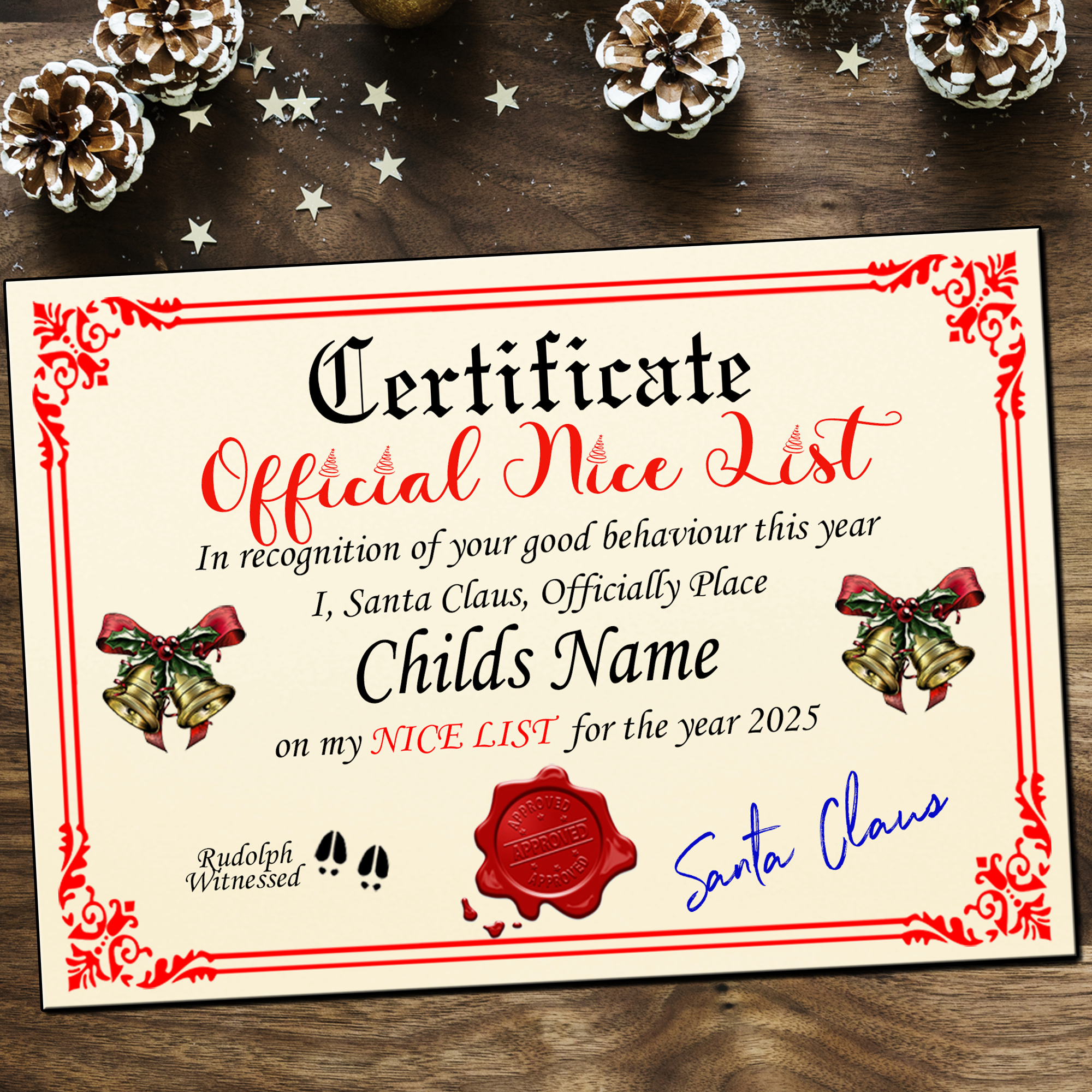 Santa Claus Nice or Naughty List Certificate – Crafts And Things