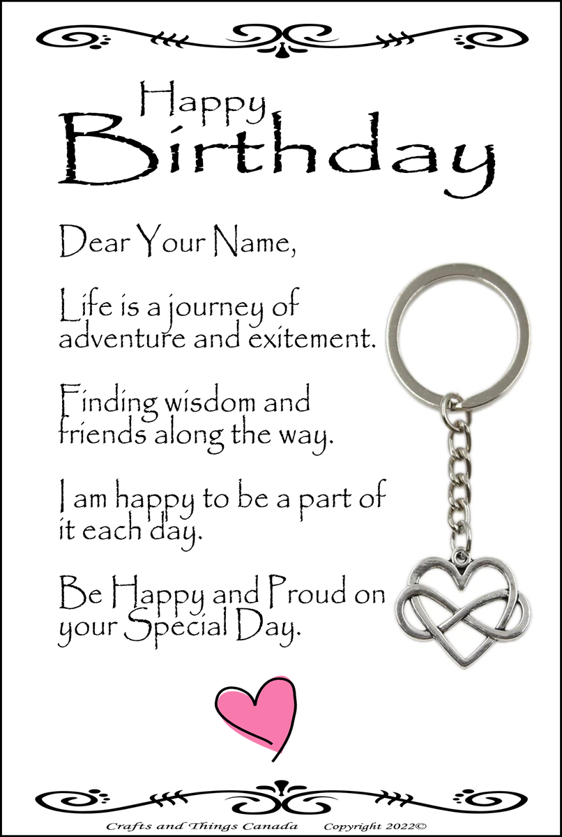 Happy Birthday Key Ring (Can be Personalized) – Crafts And Things