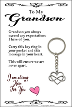 Load image into Gallery viewer, Endless Love Grandson Key Ring
