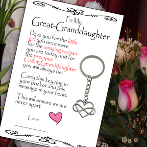 To My Great-Granddaughter Key Ring