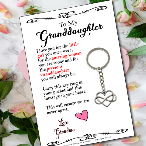 Endless Love Granddaughter Key Ring