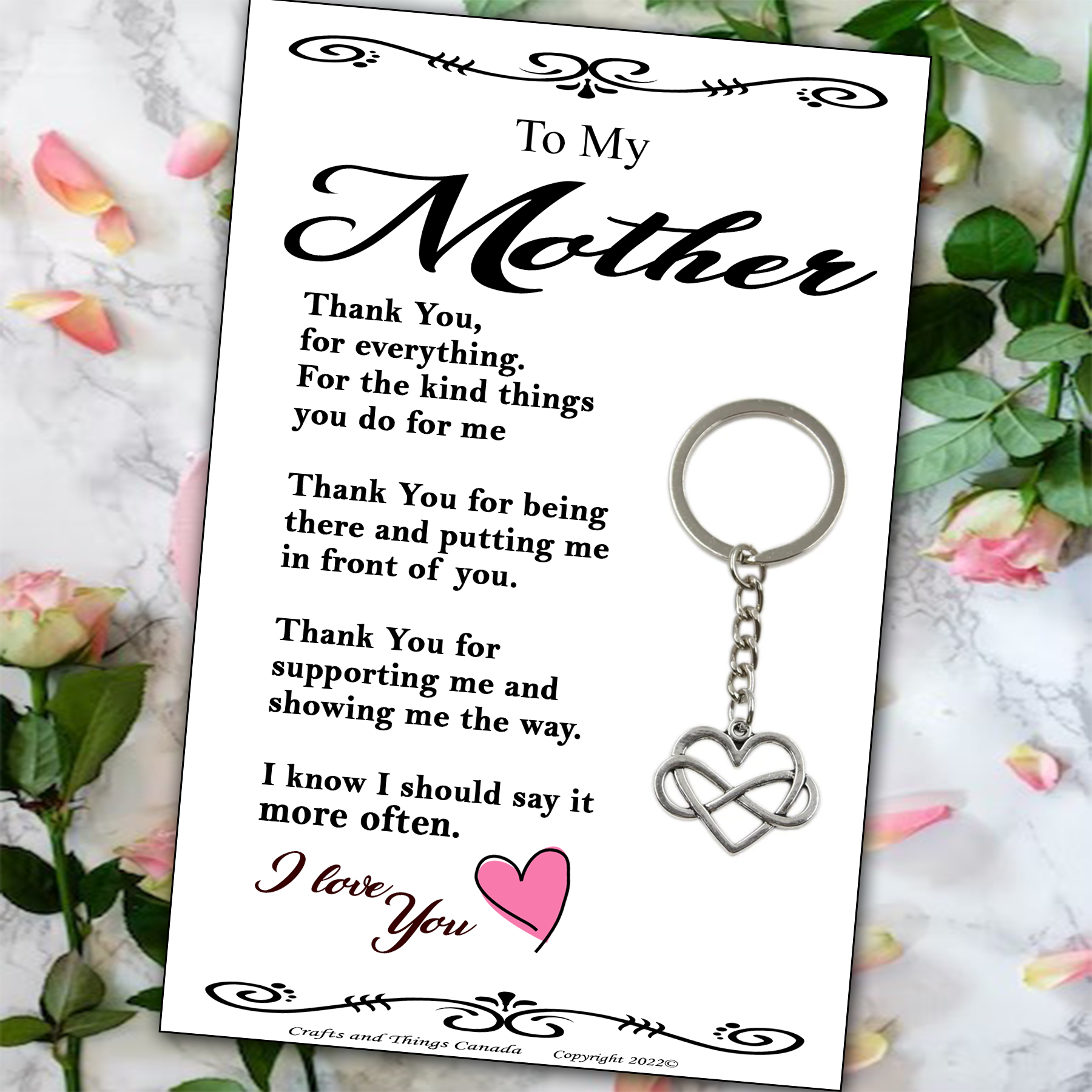 To My Mother Key Ring