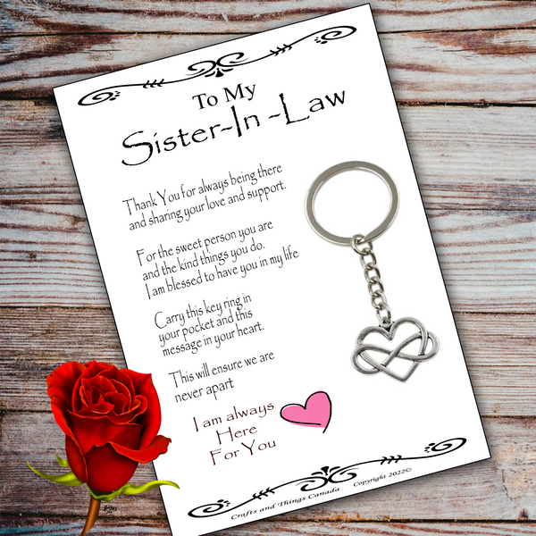 To My Sister-In-Law Key Ring