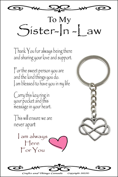 To My Sister-In-Law Key Ring