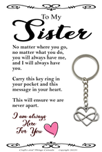 Load image into Gallery viewer, To My Sister Key Ring
